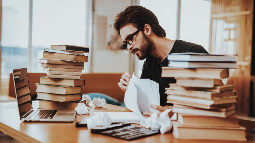 Person with books